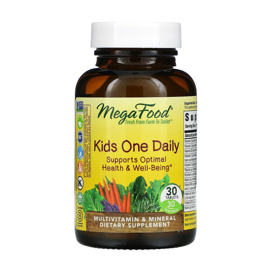 Мультивітаміни та мінерали для дітей MegaFood Kids One Daily, 30 таблеток